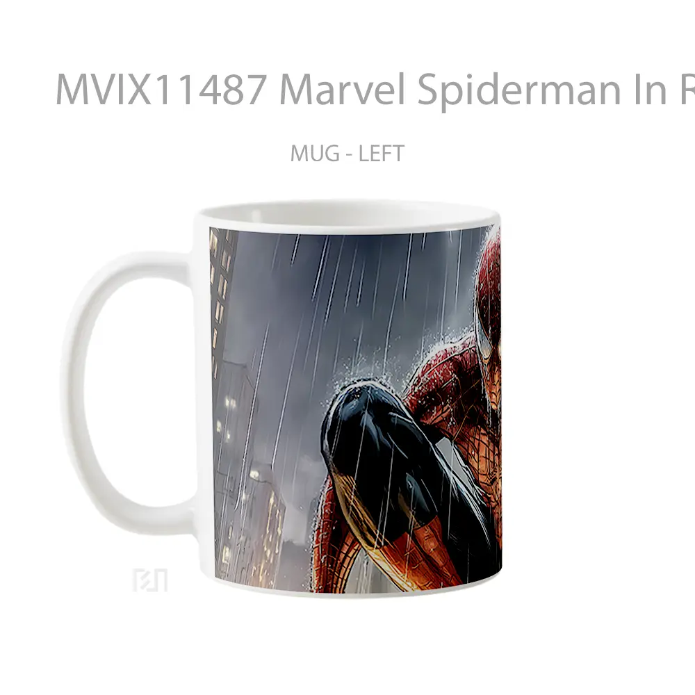 Mug Marvel Spiderman In Rain Comics Koleksi Mug Film dan Komik - All-side / Desain