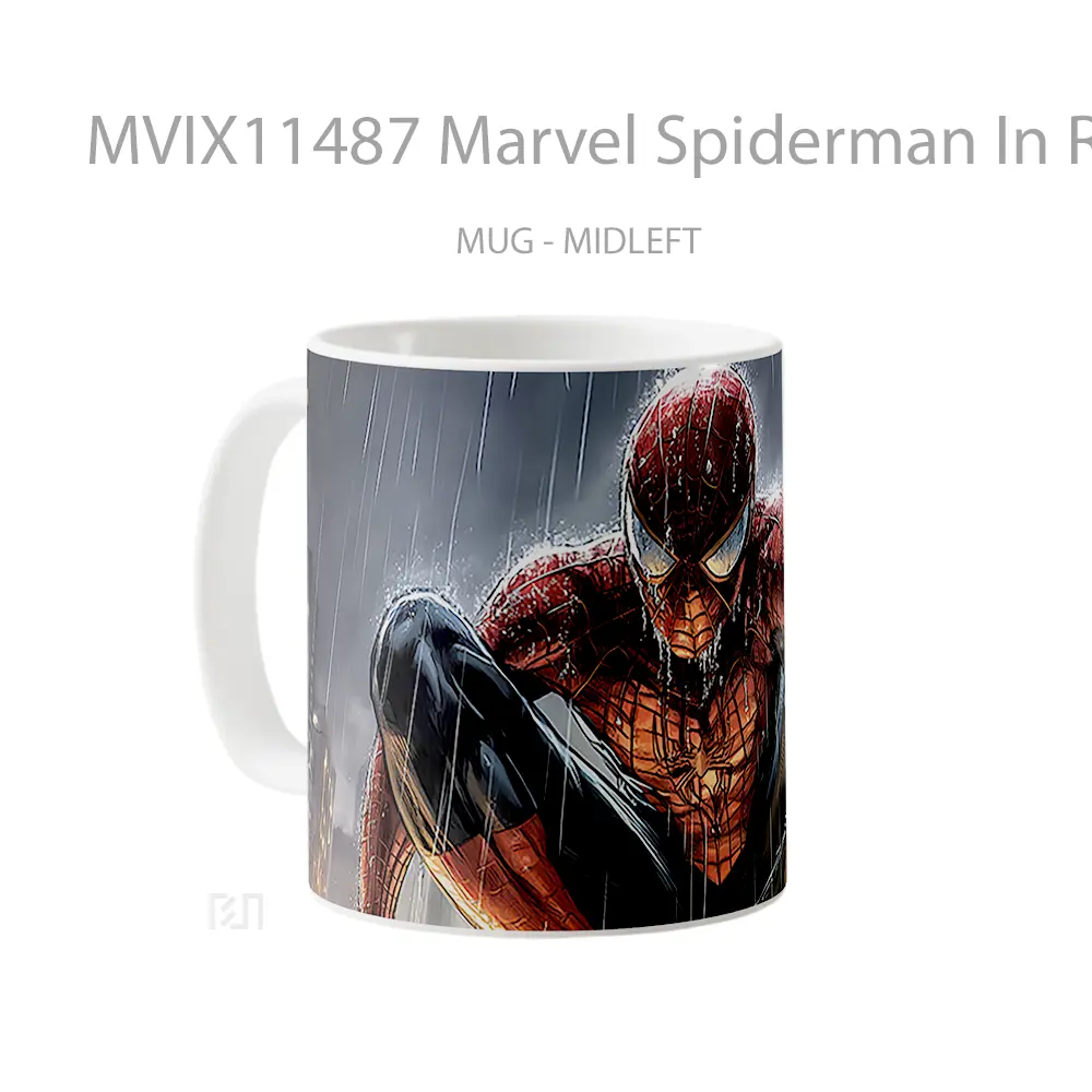 Mug Marvel Spiderman In Rain Comics Koleksi Mug Film dan Komik - All-side / Desain