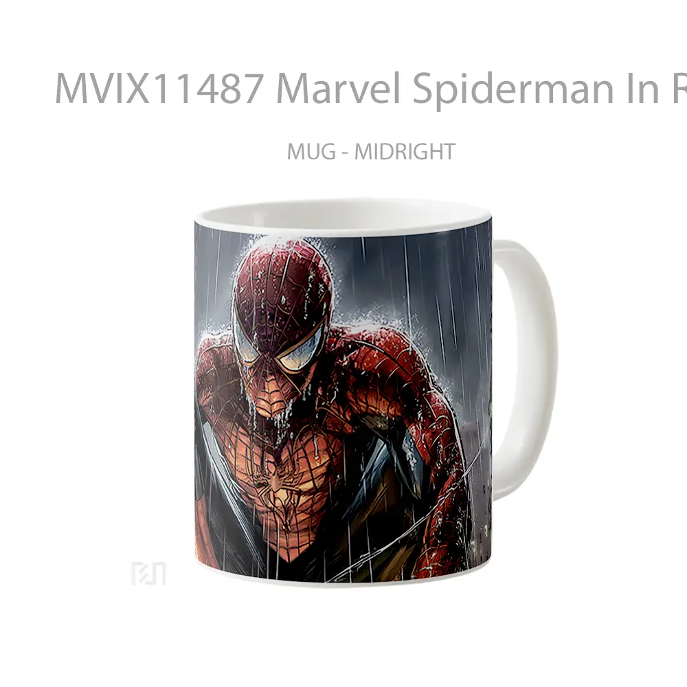 Mug Marvel Spiderman In Rain Comics Koleksi Mug Film dan Komik - All-side / Desain