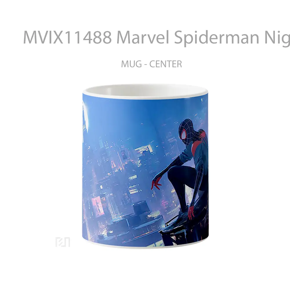 Mug Marvel Spiderman Night Cityscape Koleksi Mug Film dan Komik
