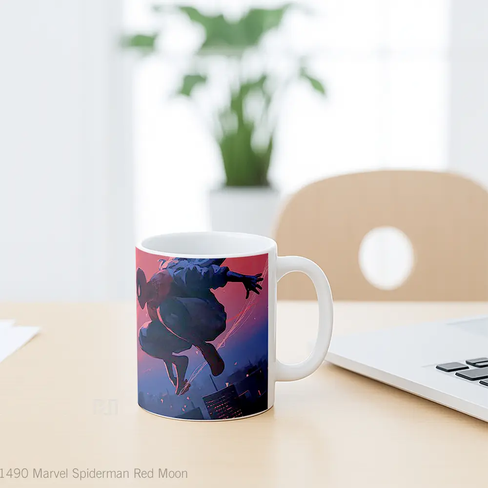 Mug Marvel Spiderman Red Moon Koleksi Mug Film dan Komik - All-side / Desain