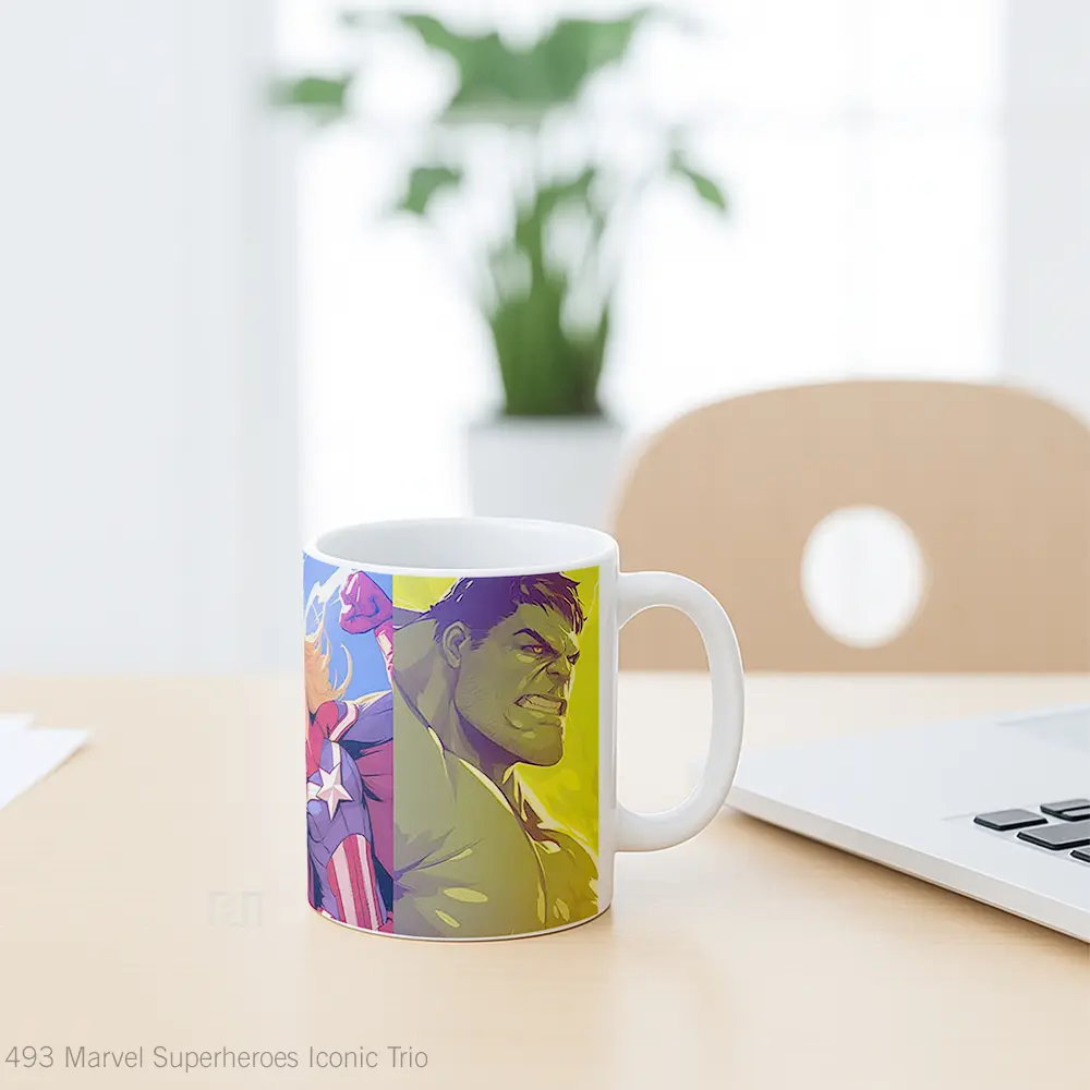 Mug Marvel Superheroes Iconic Trio Mug Anime Populer Koleksi Spesial - All-side / Desain