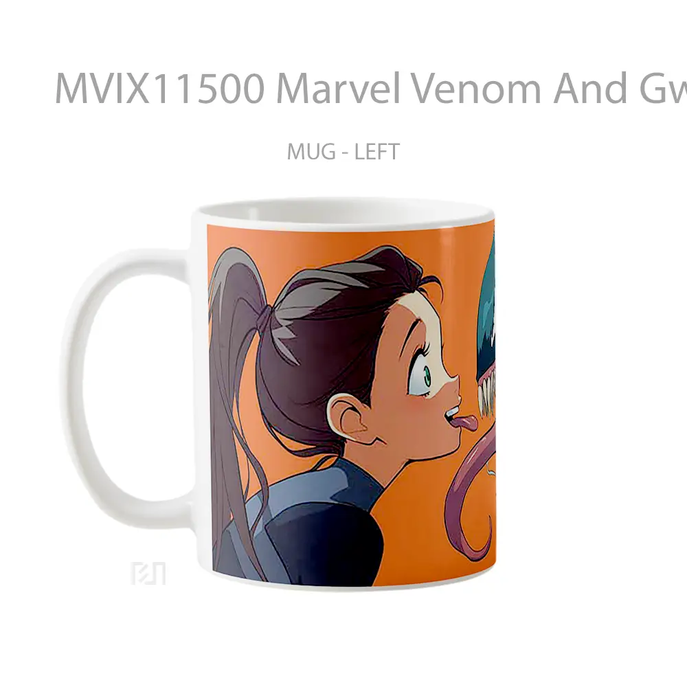Mug Marvel Venom And Gwen Stacy Playful Encounter Hadiah Spesial Fans Superhero - All-side / Desain