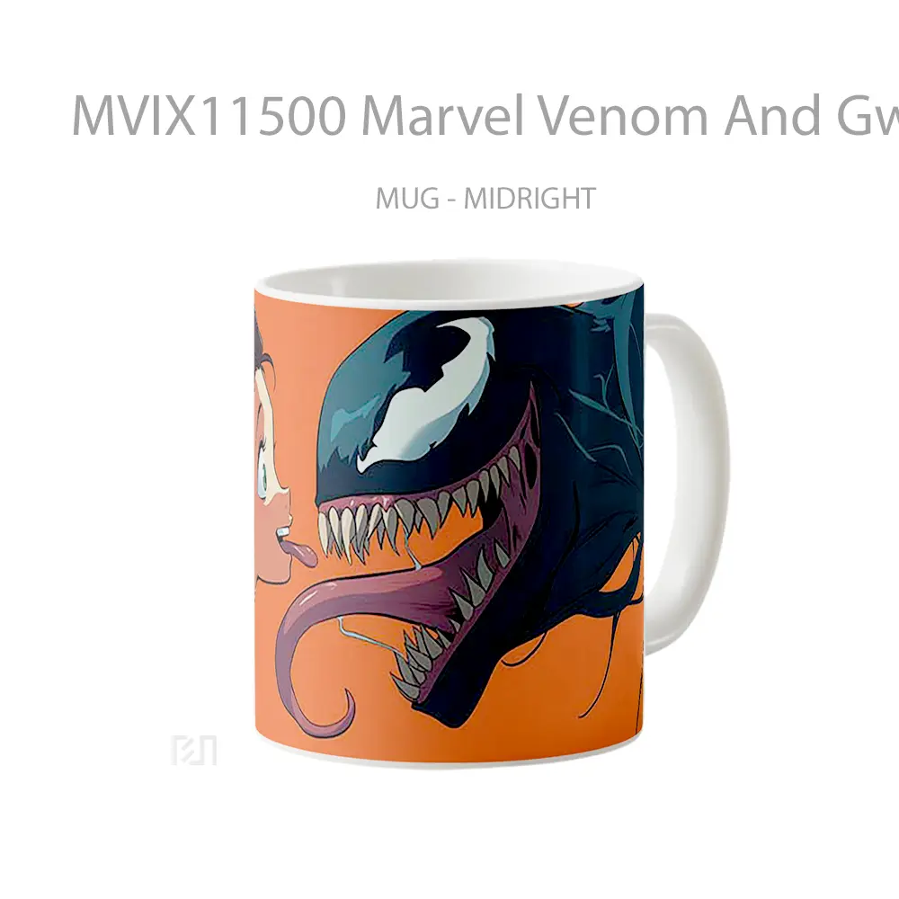 Mug Marvel Venom And Gwen Stacy Playful Encounter Hadiah Spesial Fans Superhero - All-side / Desain