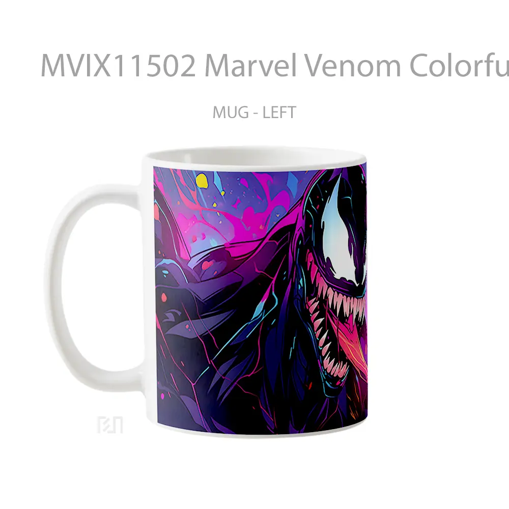 Mug Marvel Venom Colorful Gelas Keramik Koleksi Superhero - All-side / Desain