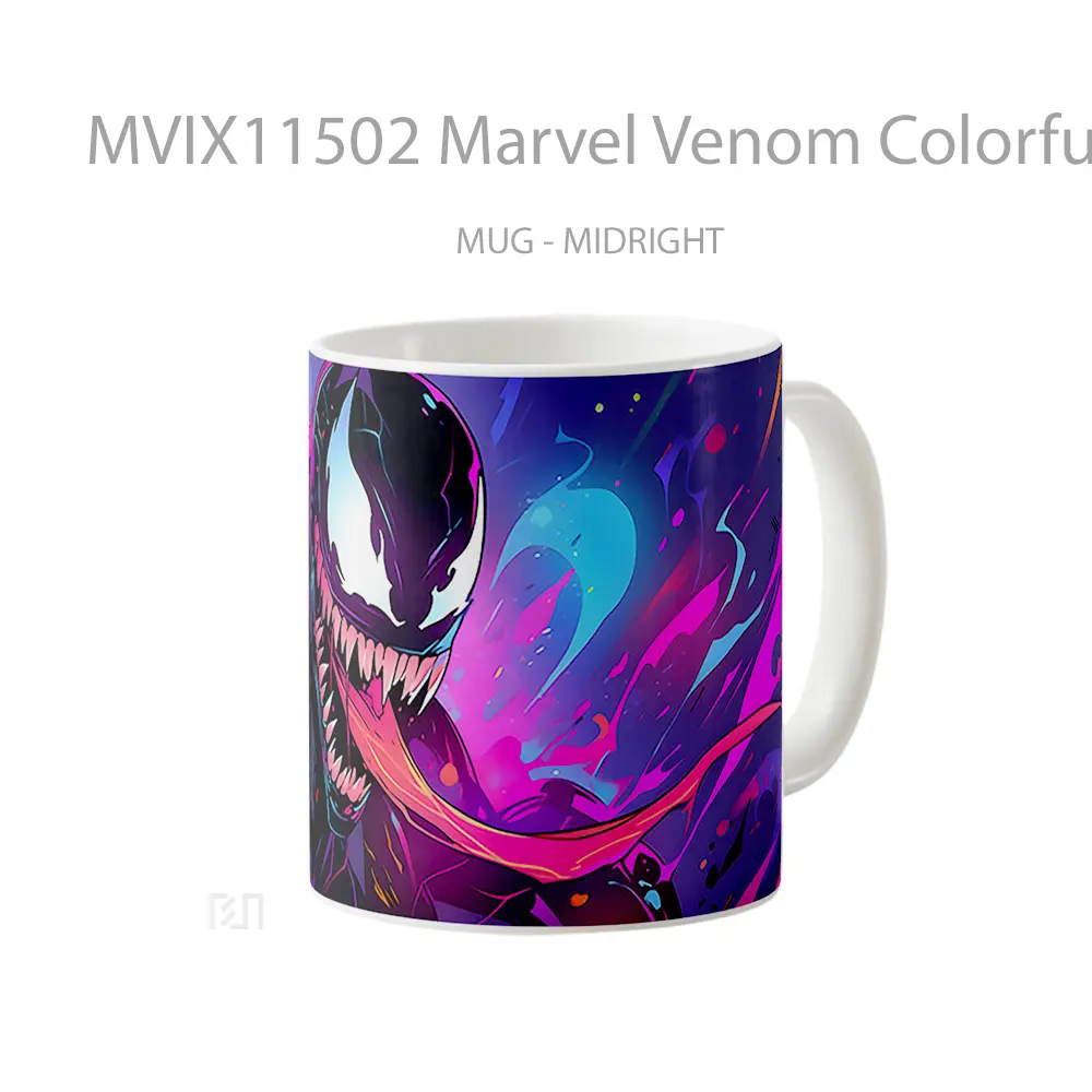 Mug Marvel Venom Colorful Gelas Keramik Koleksi Superhero - All-side / Desain