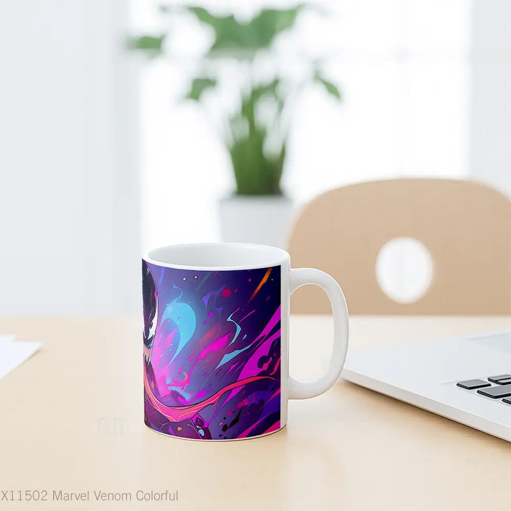 Mug Marvel Venom Colorful Gelas Keramik Koleksi Superhero - All-side / Desain