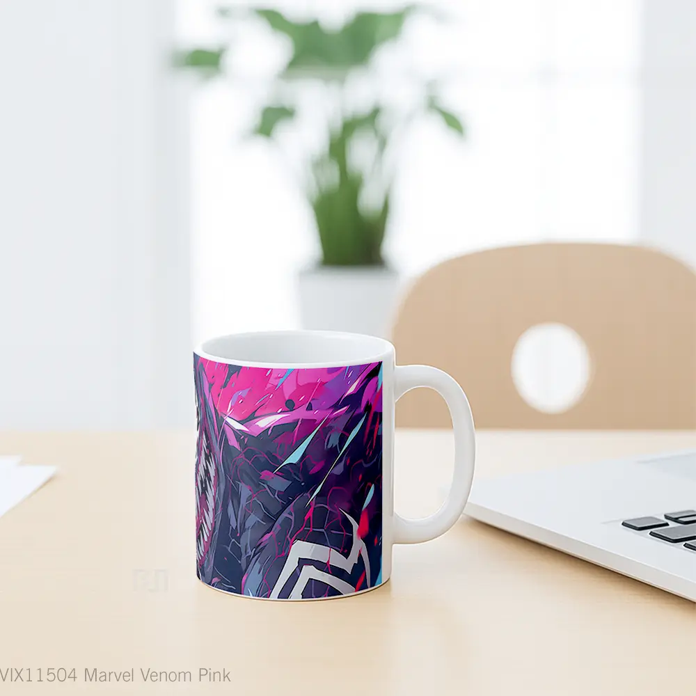 Mug Marvel Venom Pink Merchandise Karakter Ikonik - All-side / Desain