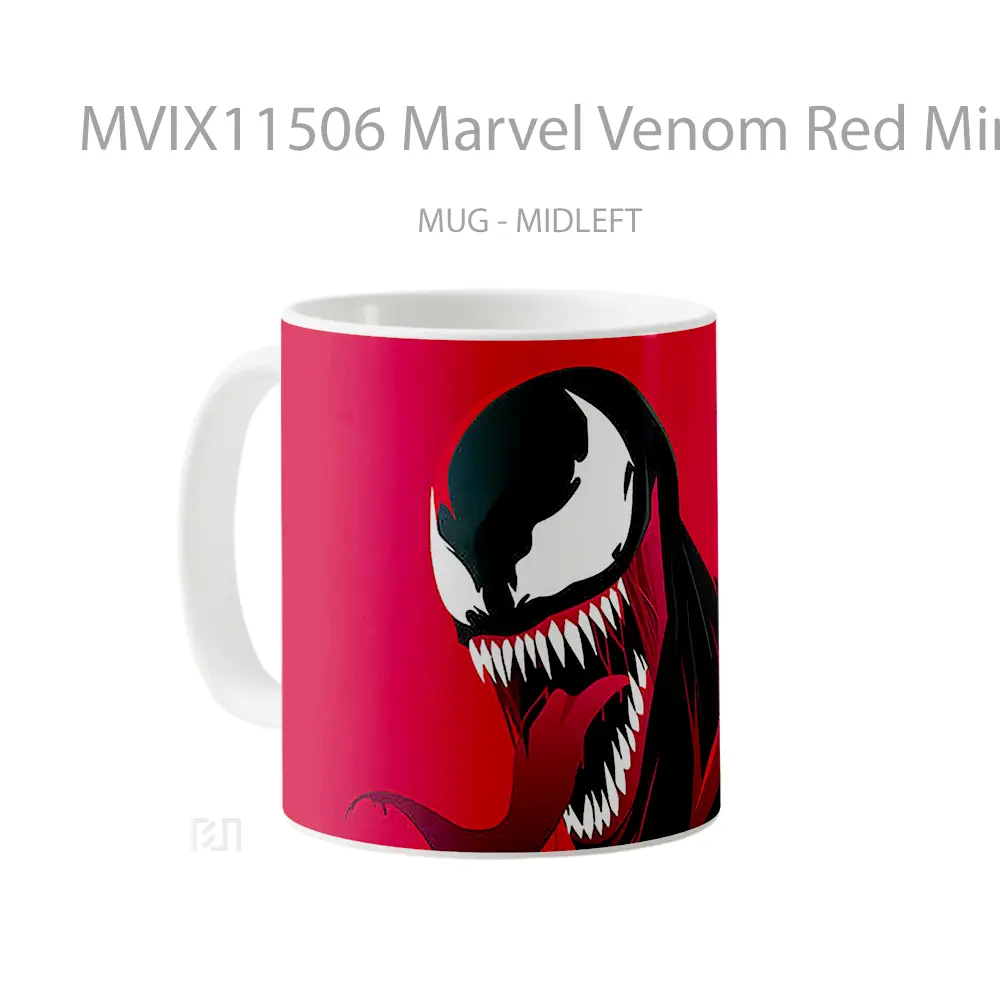 Mug Marvel Venom Red Minimalist Koleksi Mug Film dan Komik - All-side / Desain