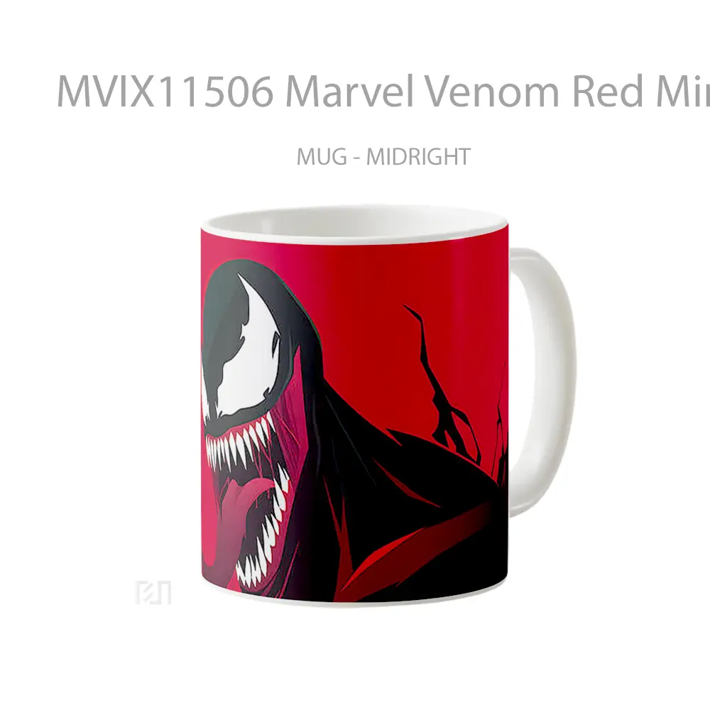 Mug Marvel Venom Red Minimalist Koleksi Mug Film dan Komik - All-side / Desain