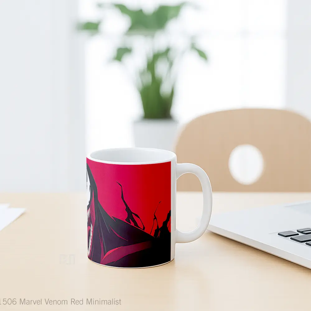 Mug Marvel Venom Red Minimalist Koleksi Mug Film dan Komik - All-side / Desain