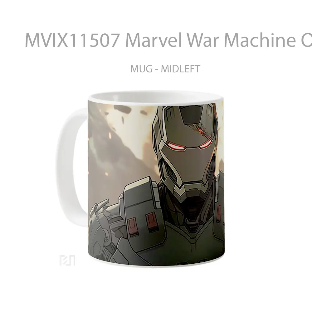 Mug Marvel War Machine On Battle Koleksi Mug Film dan Komik - All-side / Desain
