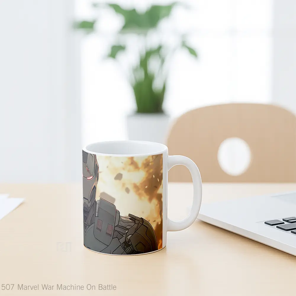 Mug Marvel War Machine On Battle Koleksi Mug Film dan Komik - All-side / Desain
