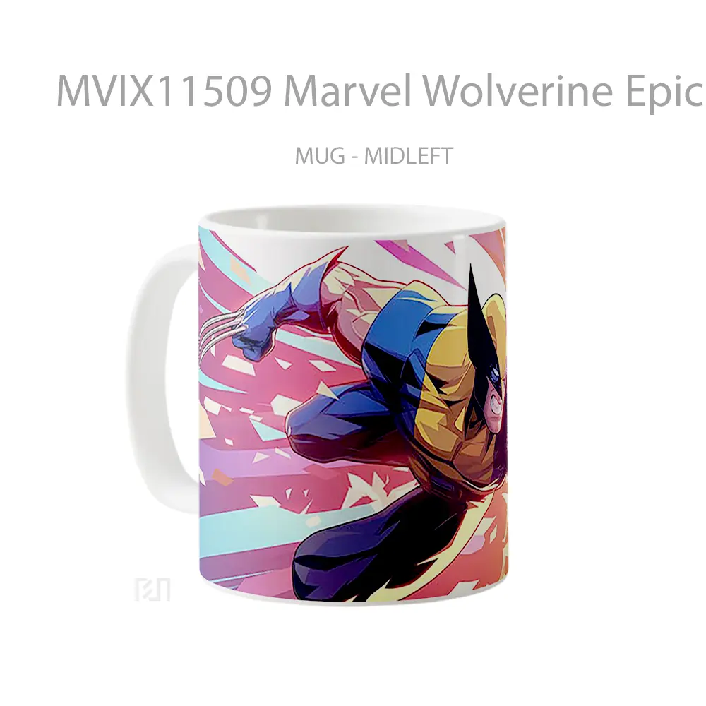 Mug Marvel Wolverine Epic Fighting Merchandise Karakter Ikonik - All-side / Desain