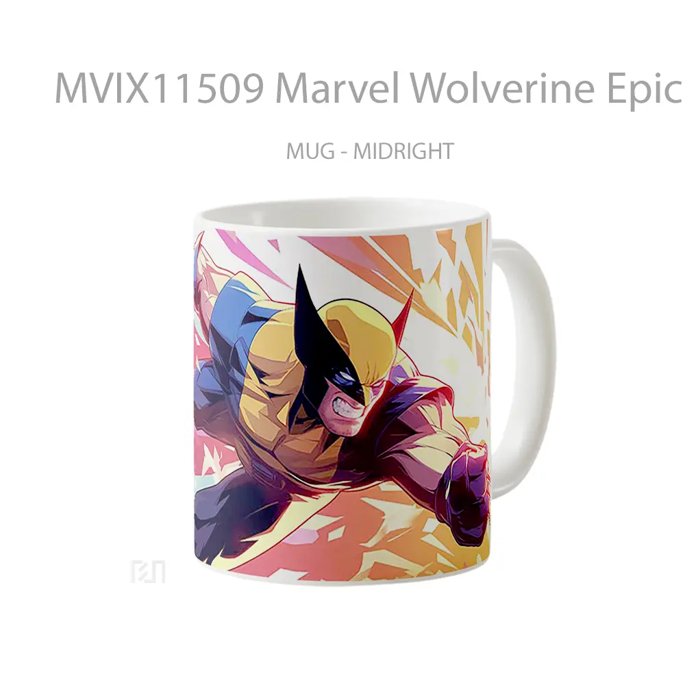 Mug Marvel Wolverine Epic Fighting Merchandise Karakter Ikonik - All-side / Desain