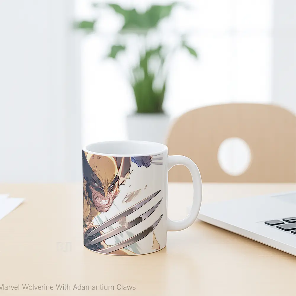 Mug Marvel Wolverine With Adamantium Claws Hadiah Spesial Fans Superhero - All-side / Desain