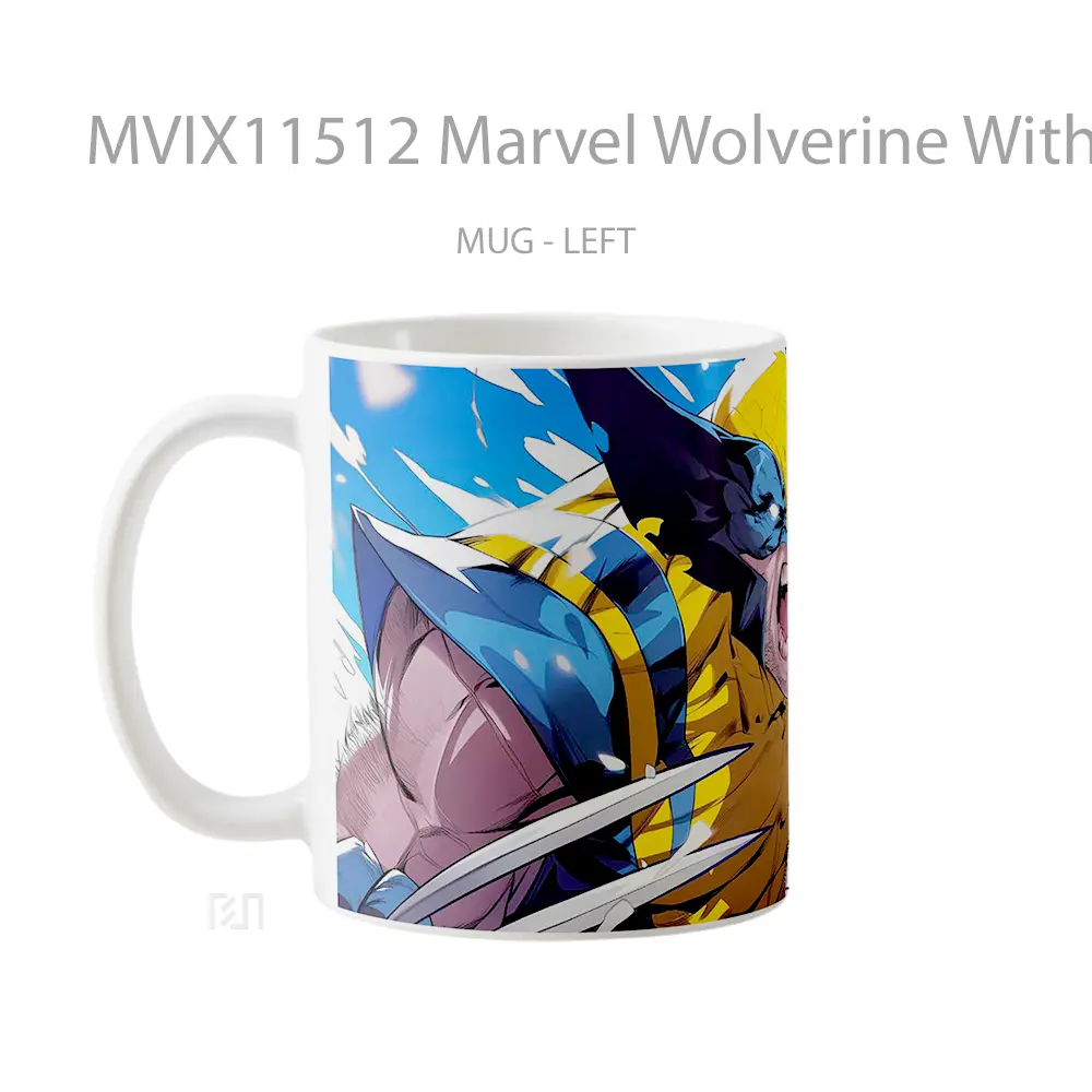 Mug Marvel Wolverine With Yellow Suit Merchandise Karakter Ikonik - All-side / Desain