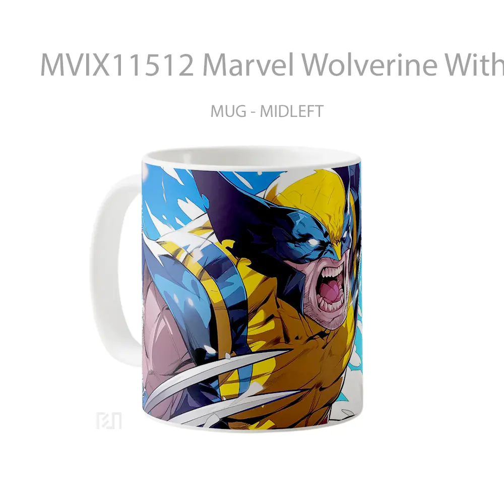 Mug Marvel Wolverine With Yellow Suit Merchandise Karakter Ikonik - All-side / Desain