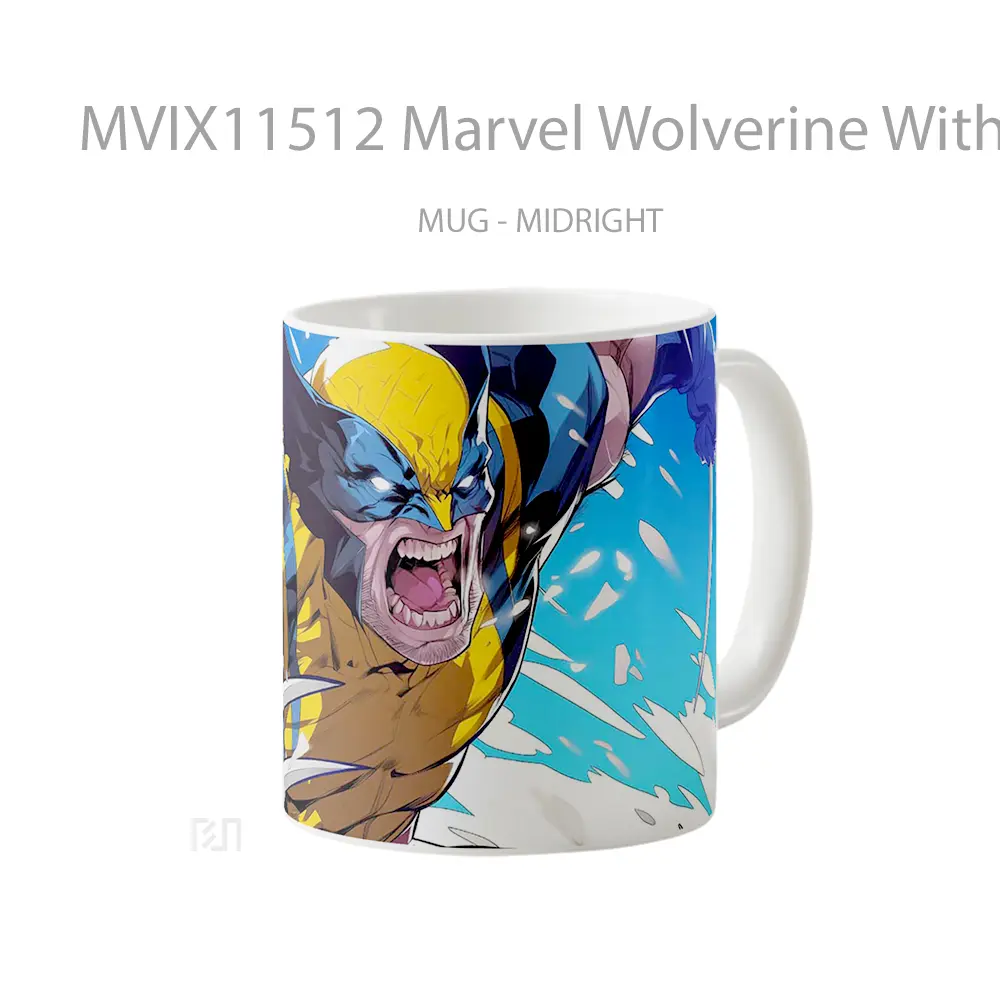 Mug Marvel Wolverine With Yellow Suit Merchandise Karakter Ikonik - All-side / Desain