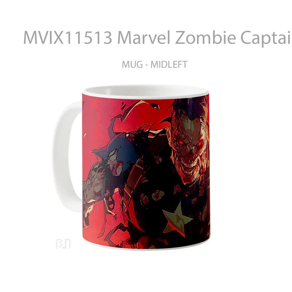 Mug Marvel Zombie Captain America Gelas Keramik Koleksi Superhero - All-side / Desain