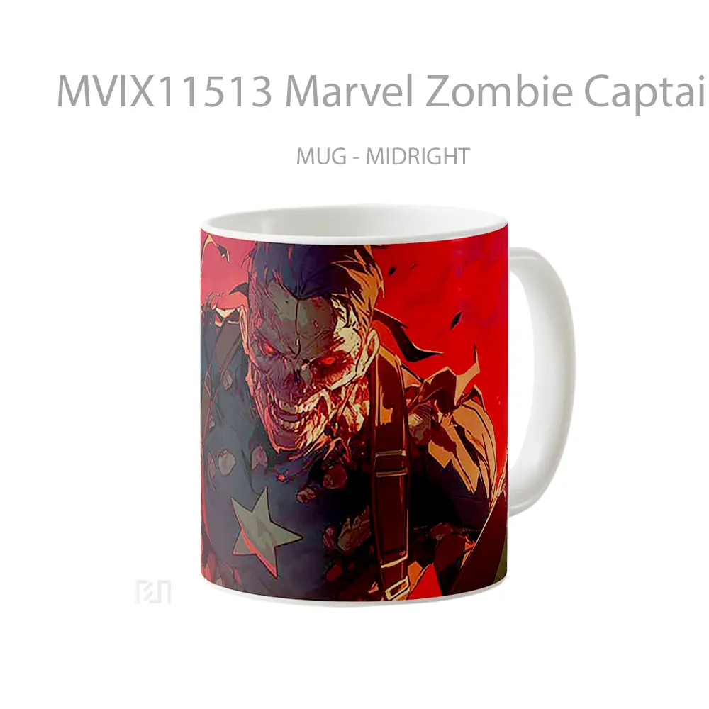 Mug Marvel Zombie Captain America Gelas Keramik Koleksi Superhero - All-side / Desain