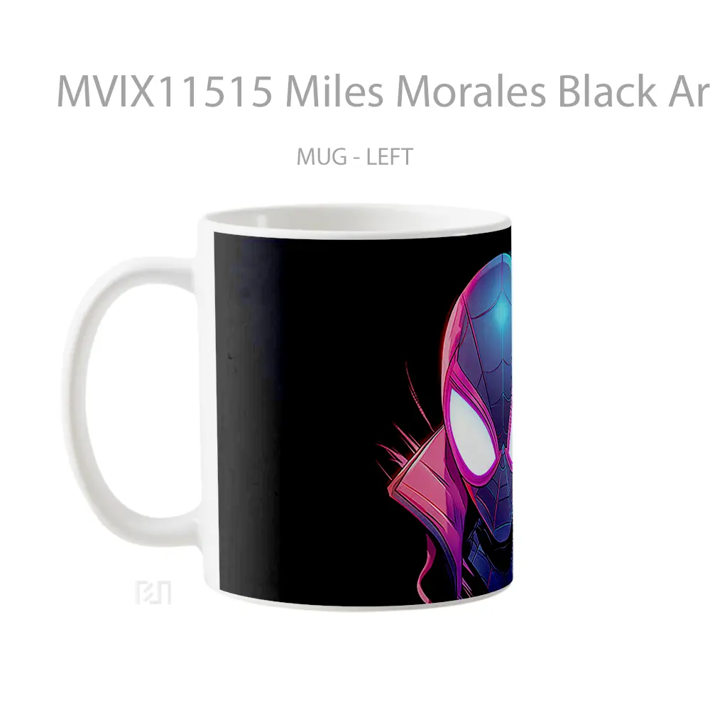 Mug Miles Morales Black Art Gelas Keramik Desain Unik - All-side / Desain