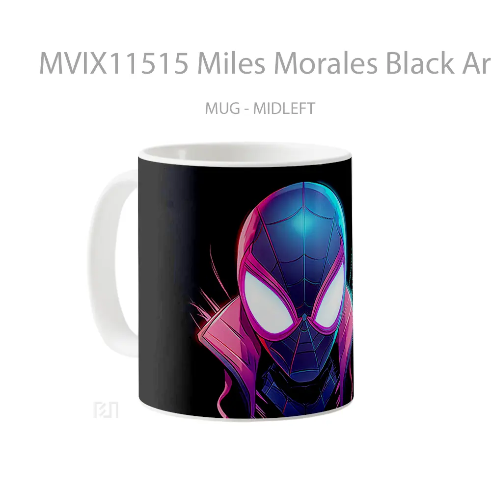 Mug Miles Morales Black Art Gelas Keramik Desain Unik - All-side / Desain