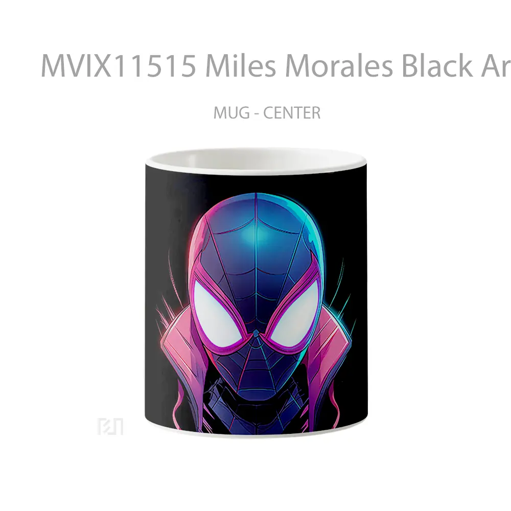 Mug Miles Morales Black Art Gelas Keramik Desain Unik