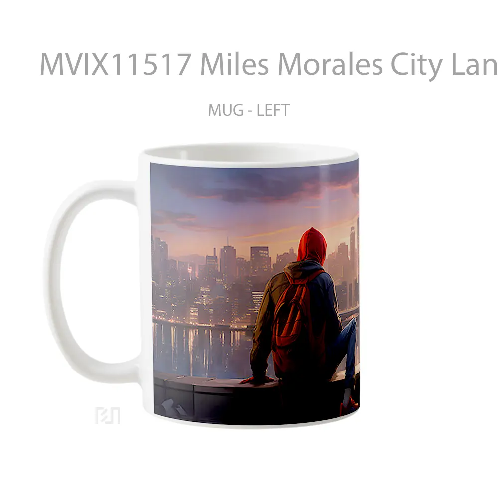 Mug Miles Morales City Landscape Gelas Keramik Desain Unik - All-side / Desain