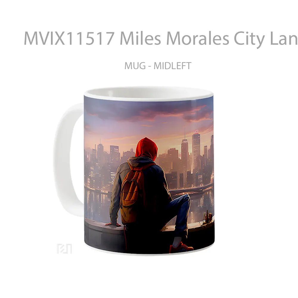 Mug Miles Morales City Landscape Gelas Keramik Desain Unik - All-side / Desain