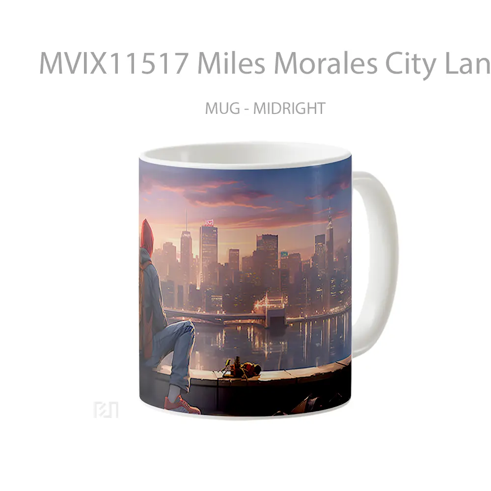 Mug Miles Morales City Landscape Gelas Keramik Desain Unik - All-side / Desain