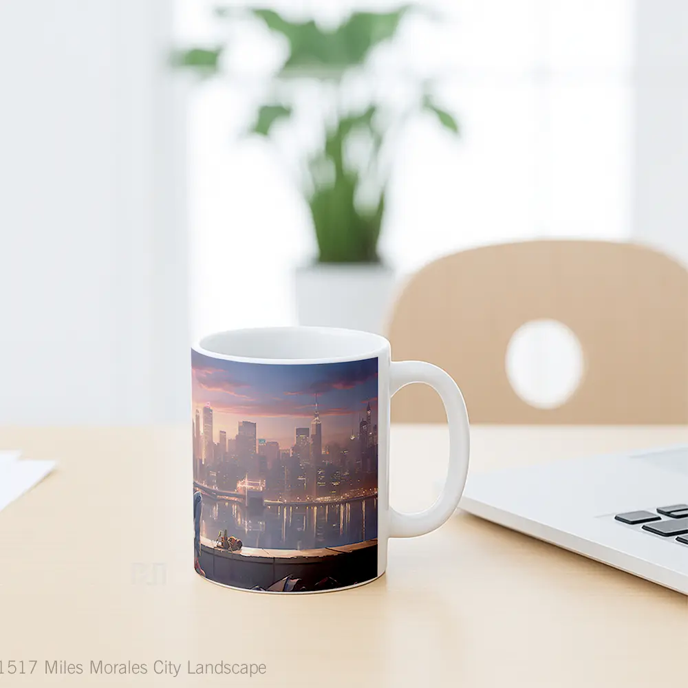 Mug Miles Morales City Landscape Gelas Keramik Desain Unik - All-side / Desain