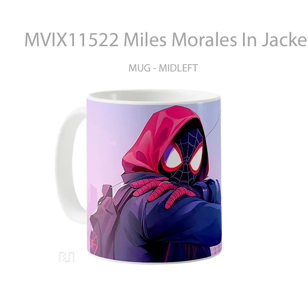 Mug Miles Morales In Jacket Spiderman Merchandise Karakter Ikonik - All-side / Desain