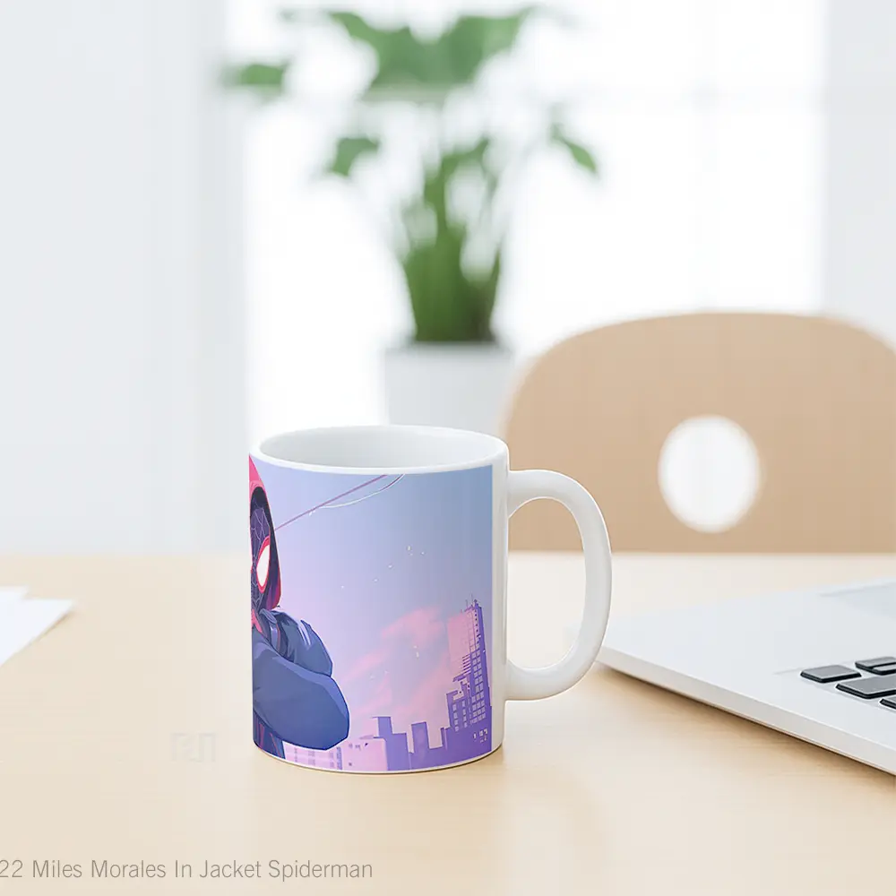 Mug Miles Morales In Jacket Spiderman Merchandise Karakter Ikonik - All-side / Desain
