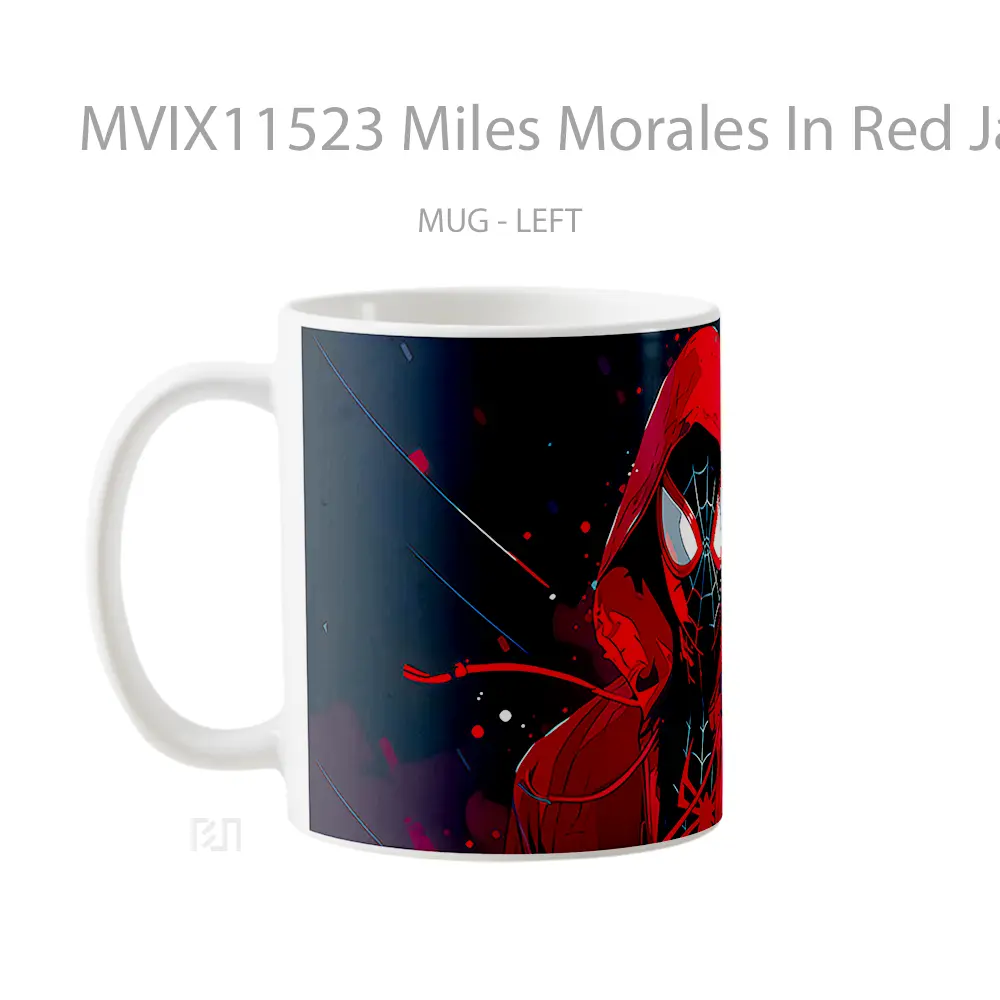 Mug Miles Morales In Red Jacket Dark Mug Aesthetic Koleksi Spesial - All-side / Desain