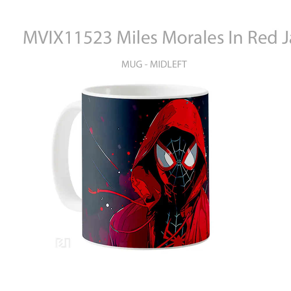 Mug Miles Morales In Red Jacket Dark Mug Aesthetic Koleksi Spesial - All-side / Desain