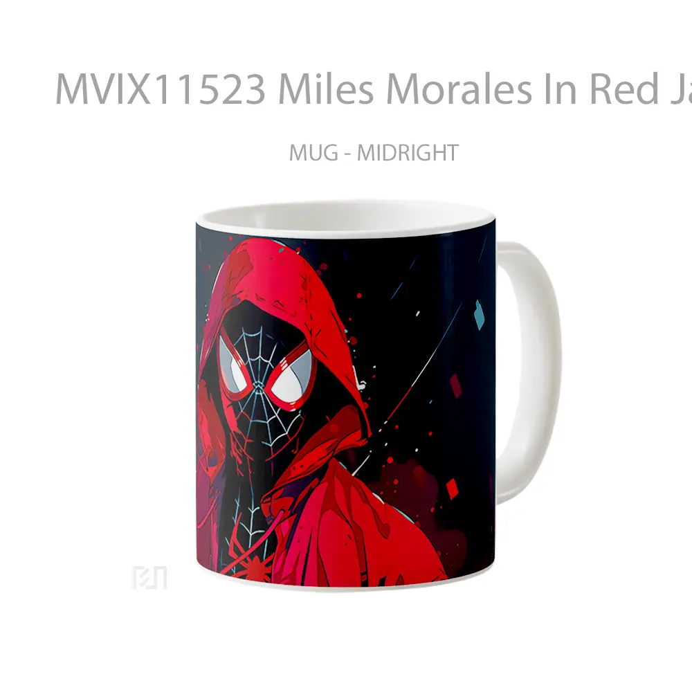 Mug Miles Morales In Red Jacket Dark Mug Aesthetic Koleksi Spesial - All-side / Desain