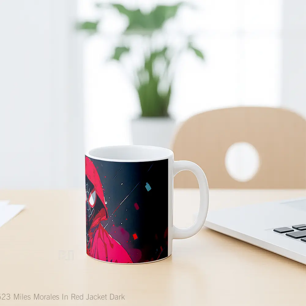 Mug Miles Morales In Red Jacket Dark Mug Aesthetic Koleksi Spesial - All-side / Desain