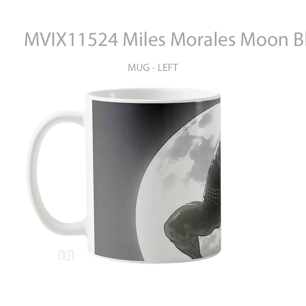 Mug Miles Morales Moon Black And White Koleksi Mug Limited Edition - All-side / Desain