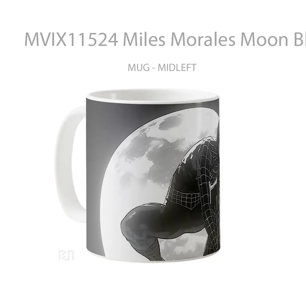 Mug Miles Morales Moon Black And White Koleksi Mug Limited Edition - All-side / Desain