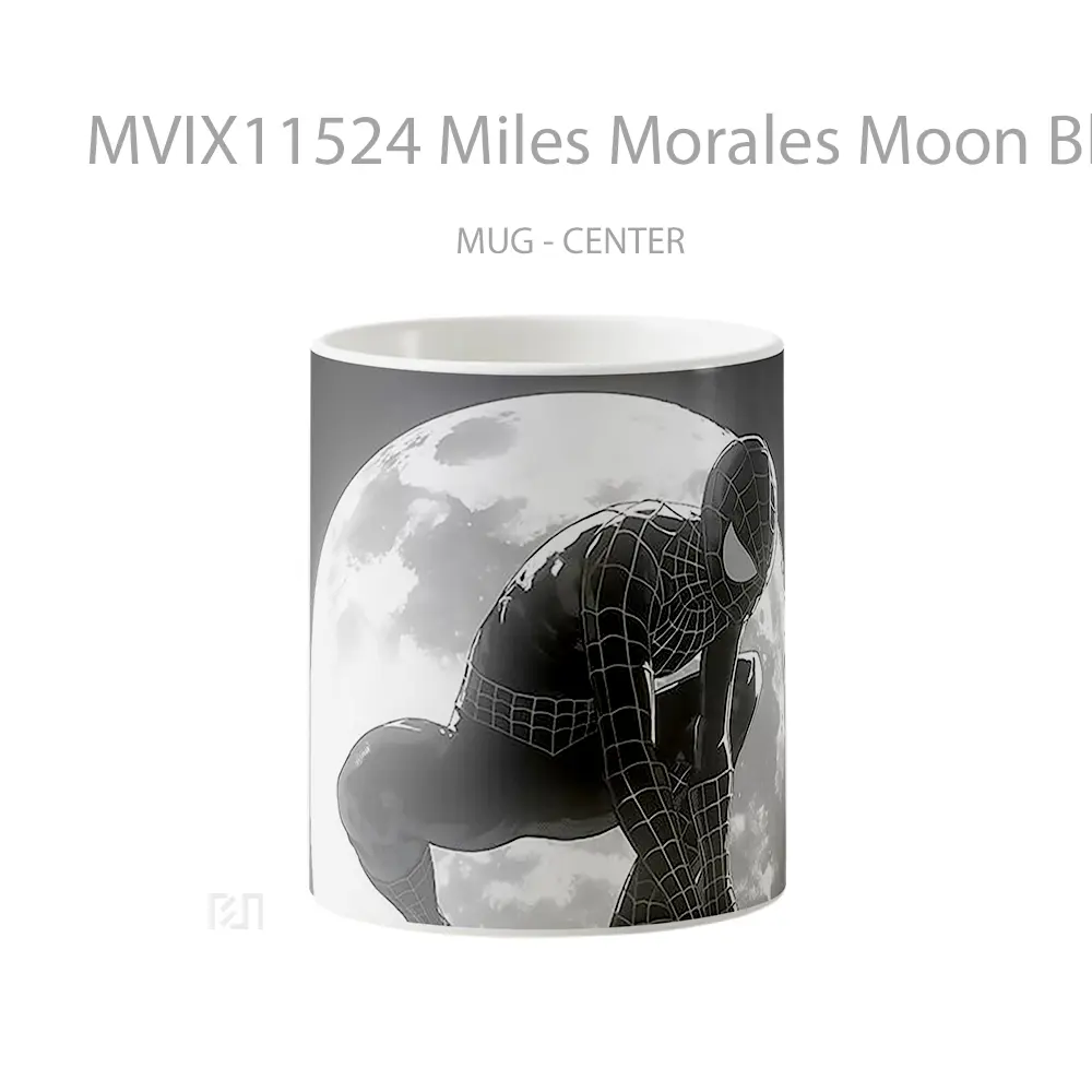 Mug Miles Morales Moon Black And White Koleksi Mug Limited Edition