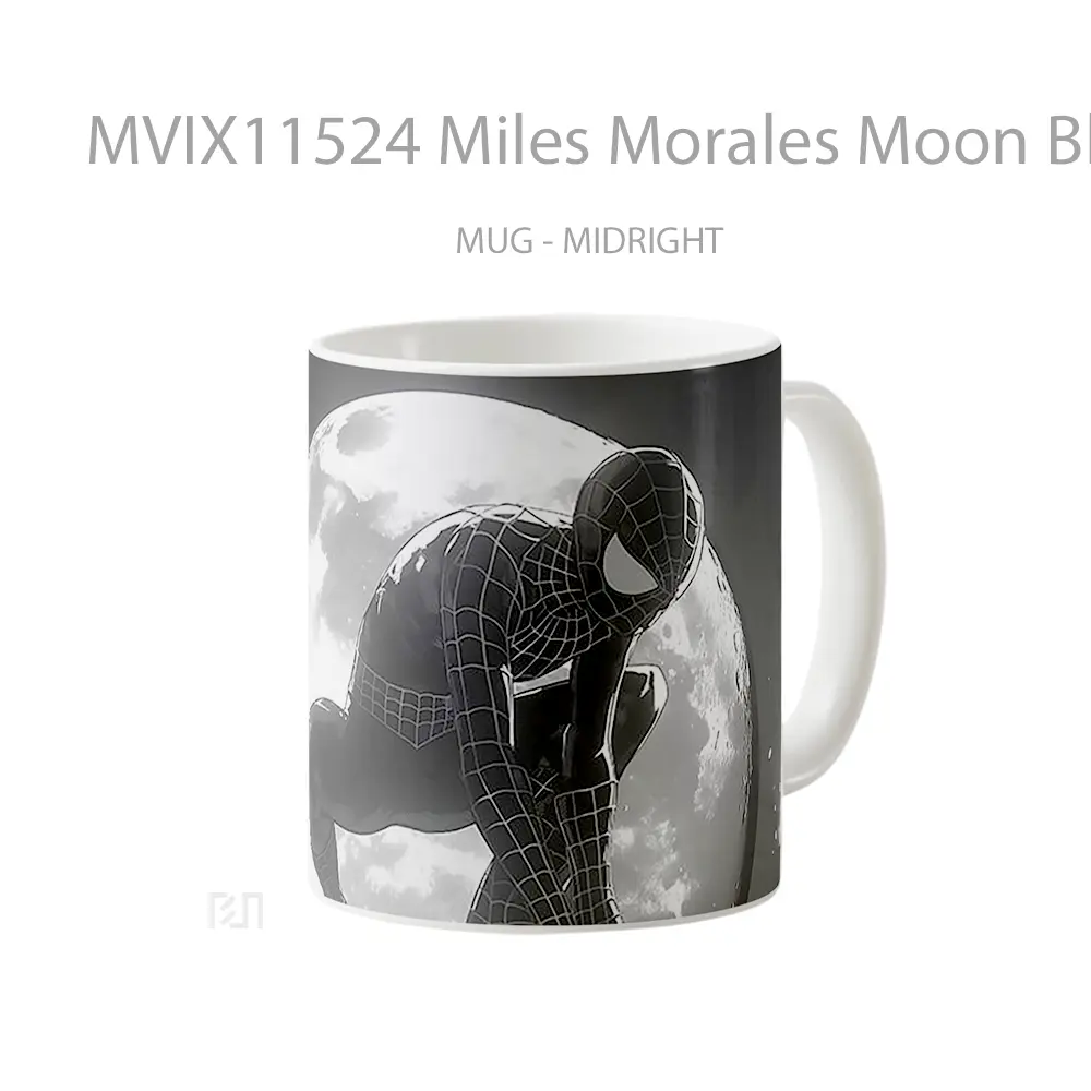 Mug Miles Morales Moon Black And White Koleksi Mug Limited Edition - All-side / Desain