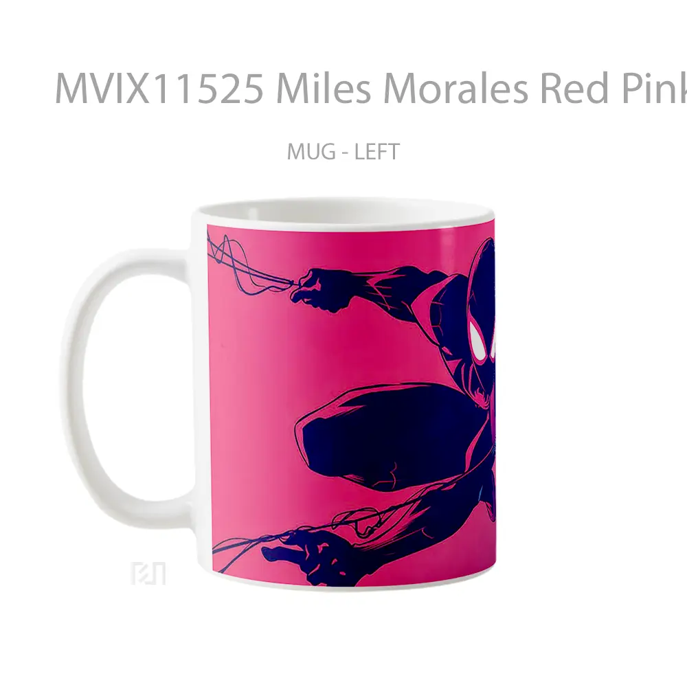 Mug Miles Morales Red Pink Gradient Marvel Koleksi Mug Film dan Komik - All-side / Desain