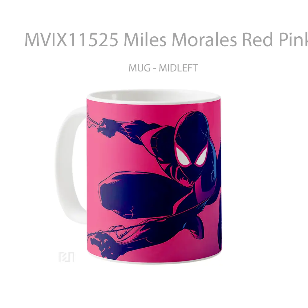 Mug Miles Morales Red Pink Gradient Marvel Koleksi Mug Film dan Komik - All-side / Desain
