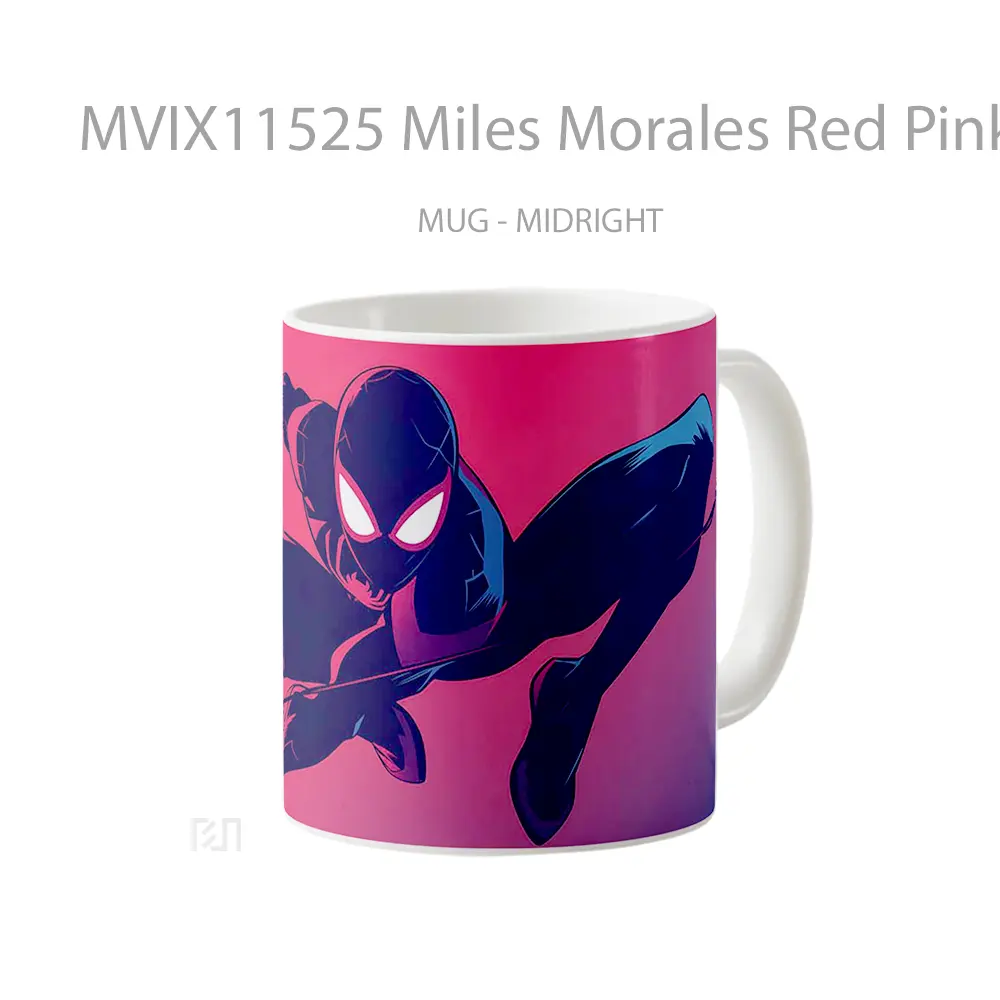 Mug Miles Morales Red Pink Gradient Marvel Koleksi Mug Film dan Komik - All-side / Desain