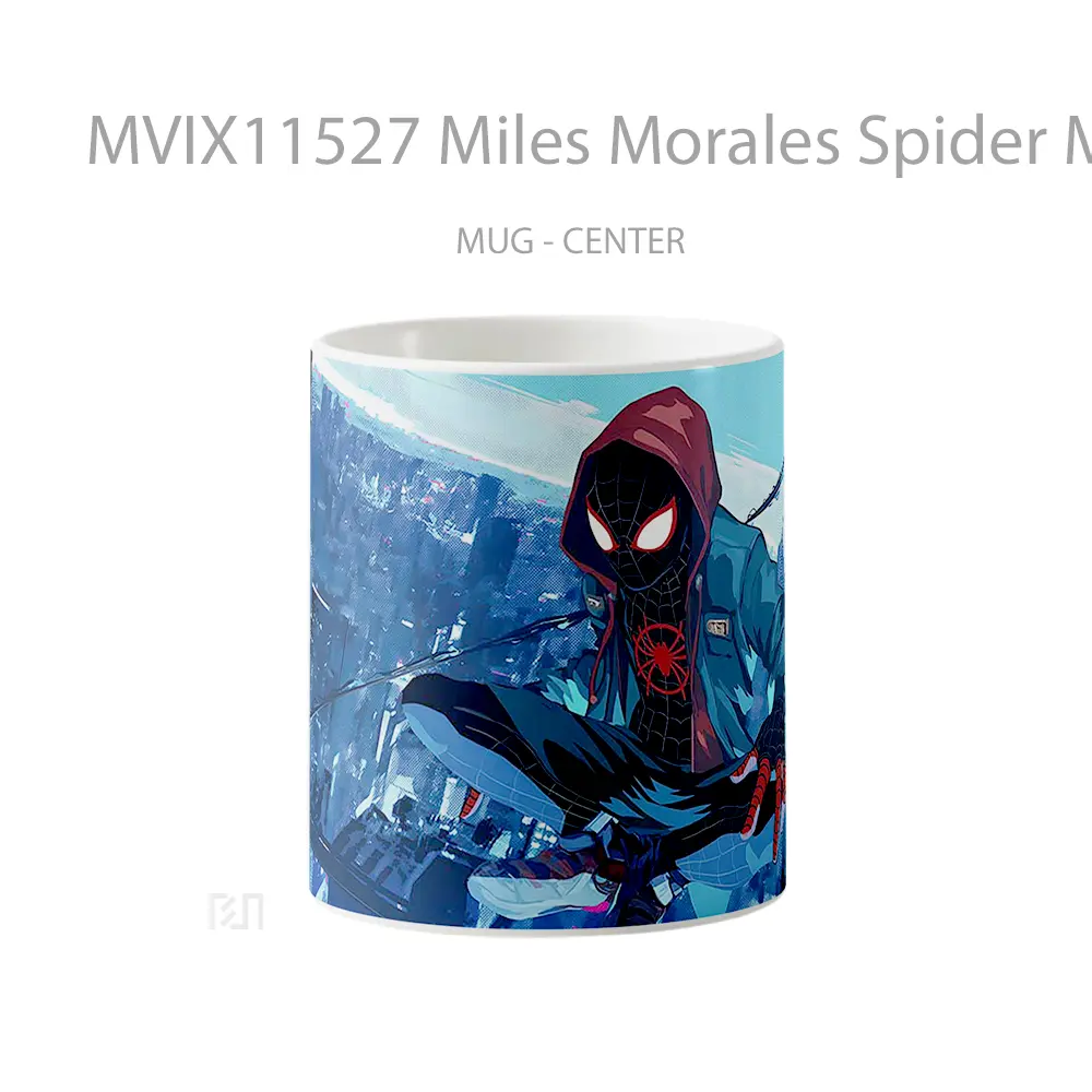 Mug Miles Morales Spider Man City Perch Glitch Style Mug Aesthetic Koleksi Spesial