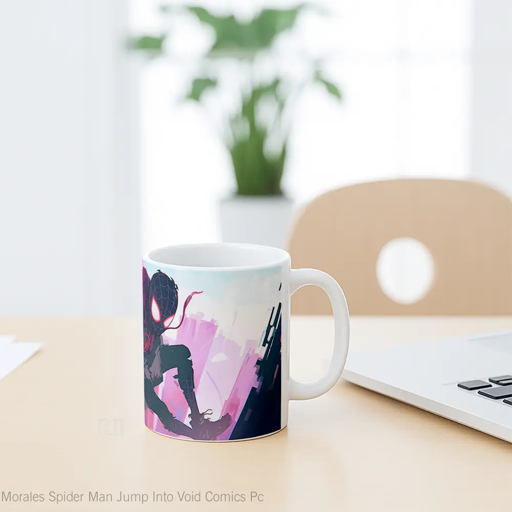 Mug Miles Morales Spider Man Jump Into Void Comics Pc Koleksi Mug Limited Edition - All-side / Desain