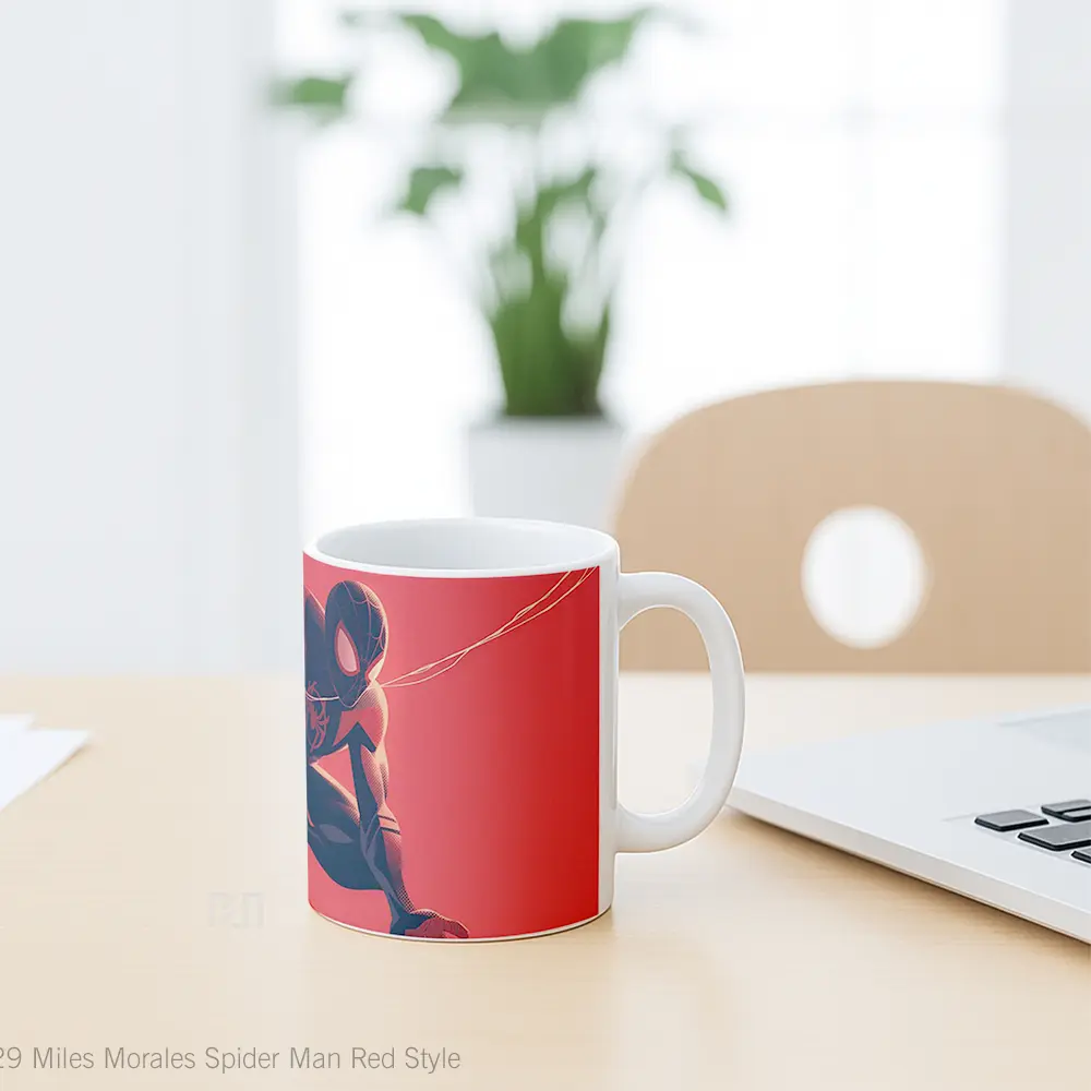 Mug Miles Morales Spider Man Red Style Hadiah Lucu dan Menarik - All-side / Desain