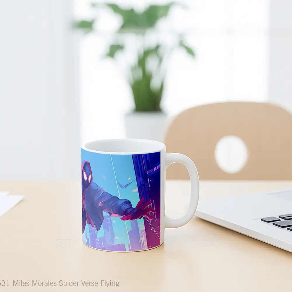 Mug Miles Morales Spider Verse Flying Koleksi Mug Limited Edition - All-side / Desain