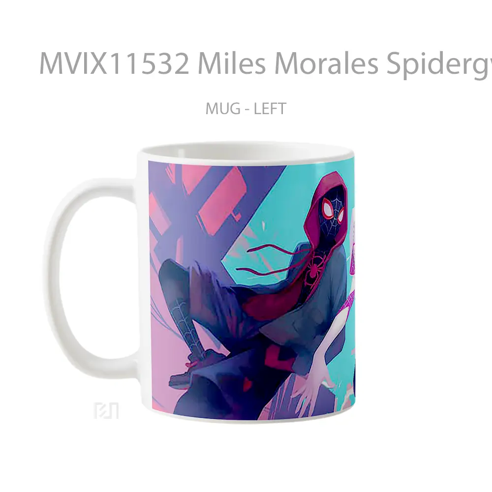 Mug Miles Morales Spidergwen Action Slides Hadiah Lucu dan Menarik - All-side / Desain